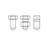 Electric Traction; Screws with Cup Point for Overhead Fittings — DIN Hex Bolts-Screws, Indasco product B-01-0051
