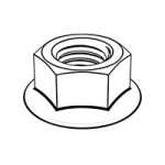 Hexagon Nuts with Flange - Coarse Thread — ISO Flanged-Collared Hex Nuts, Indasco product N-02-0018