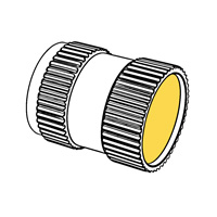 Closed Insert Nuts with Disk for Plastics Mouldings-Round with Shoulder - Type H — DIN Snap-In Nuts, Indasco product N-12-0001