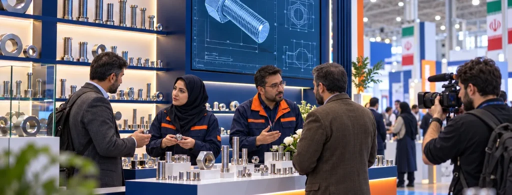 دیدار مهندسان اینداسکو با بازدیدکنندگان در یکی از نمایشگاه‌های صنعتی تهران