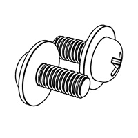 Cross pan head screw and washer assemblies,coarse threaded screws with captive plain washer — Indasco product S-05-0006