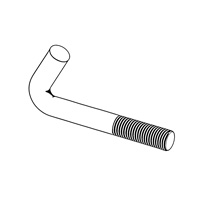 Hook Bolts, Acute Angle Bend (F468, F593, F1554, A307, A193/A193M, A320/A320M, SAE J429) — ASME Foundation Bolts, Indasco product B-13-0003
