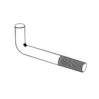 Hook Bolts, Right Angle Bend (F468, F593, F1554, A307, A193/A193M, A320/A320M, SAE J429) — ASME Foundation Bolts, Indasco product B-13-0004