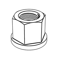 Hexagon Collar Nuts with a Height of 1.5d — DIN Flanged-Collared Hex Nuts, Indasco product N-02-0010