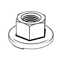 Hexagon Weld Nuts with Flange — DIN Flanged-Collared Hex Nuts, Indasco product N-02-0011