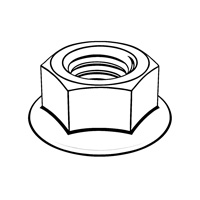 Hexagon Nuts with Flange - Product Grade A — ISO Flanged-Collared Hex Nuts, Indasco product N-02-0019