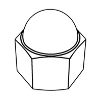 Hexagon Cap Nuts, High Type — DIN Acorn Nuts, Indasco product N-05-0002