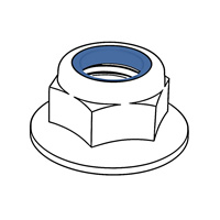 Prevailing Torque Type Hexagon Nuts with Flange (with Non-Metallicinsert) with Metric Fine Pitch Thread — EN Locking Nuts, Indasco product N-06-0034