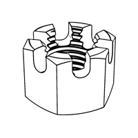 Hexagon Slotted Nuts with Metric Coarse Pitch Thread Product Grade C — DIN Slotted Nuts, Indasco product N-07-0011