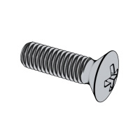 Cross Recessed Raised Countersunk Head Thread Rolling Screws - Form NE — DIN Locking Screws, Indasco product S-09-0004